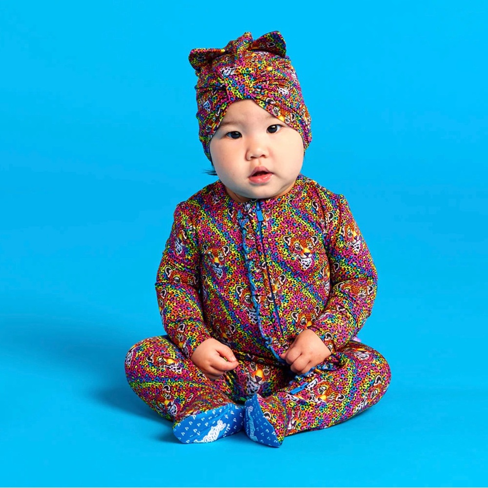 Posh peanut X Lisa Frank-Hunter Ruffled Zippered Footie